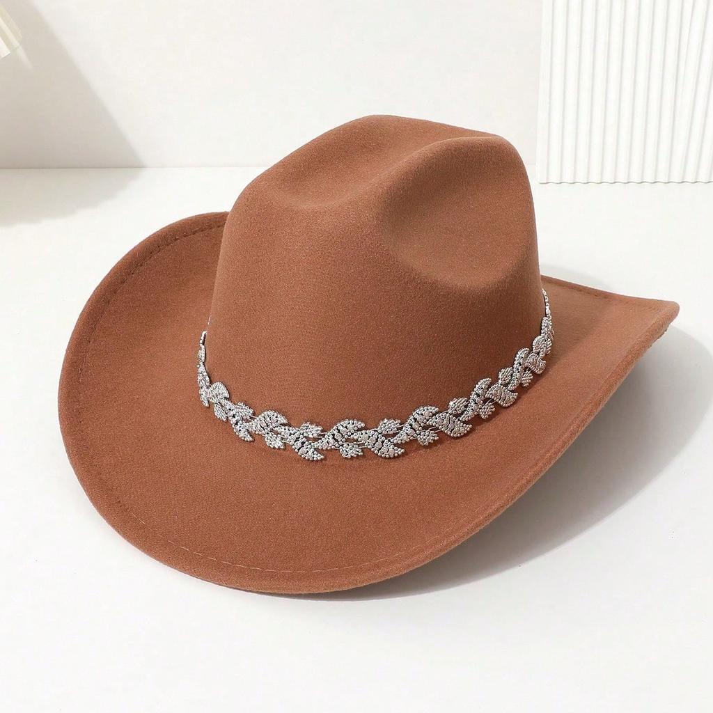Western Cowboy Top Hat Men's and Women's Casual Top Hat Party Jazz Hat Felt Hat