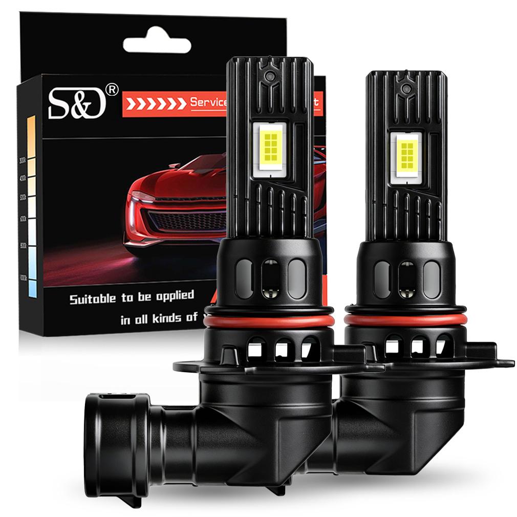 2 bombillas LED para faros delanteros H4 H7 de 20000 lúmenes 1:1 Mini Lámpara LED Canbus H11 H8 9005 HB3 9006 HB4 Faro delantero de coche sin ventilador Luz DRL Faros antiniebla automáticos 12V 6500K Blanco