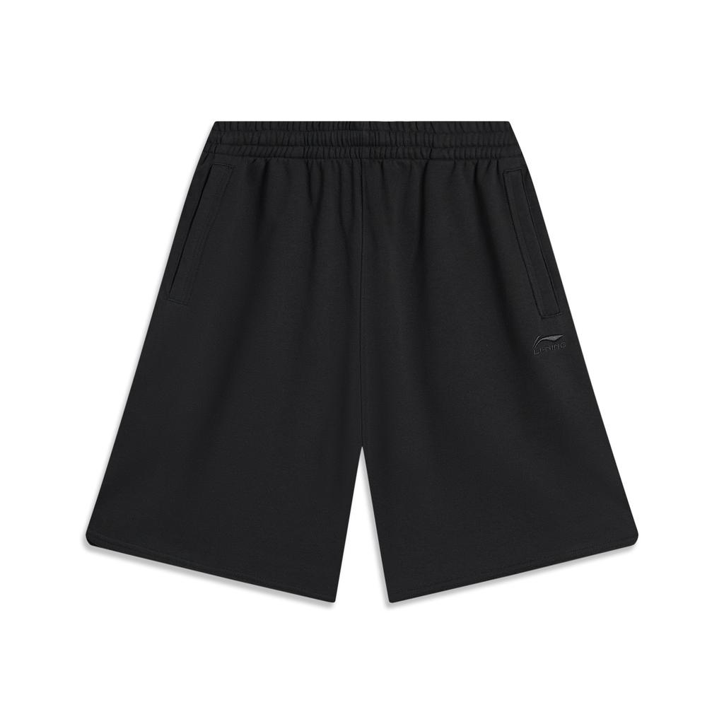Li Ning Sports Lifestyle Series Solid Color Mid-Rise Breathable Versatile Straight-Leg Casual Shorts Men shorts Black AKSU591-3