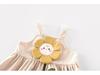 2025 Autumn Girls' Floral Embroidered Cartoon Suspender Dress - Korean Style