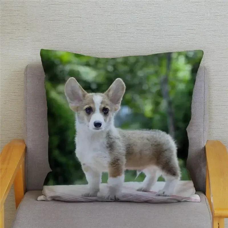Cute Welsh Corgi Pembroke Dog Cushion Cover Pillow Case Home Decor Animal   Sofa Car