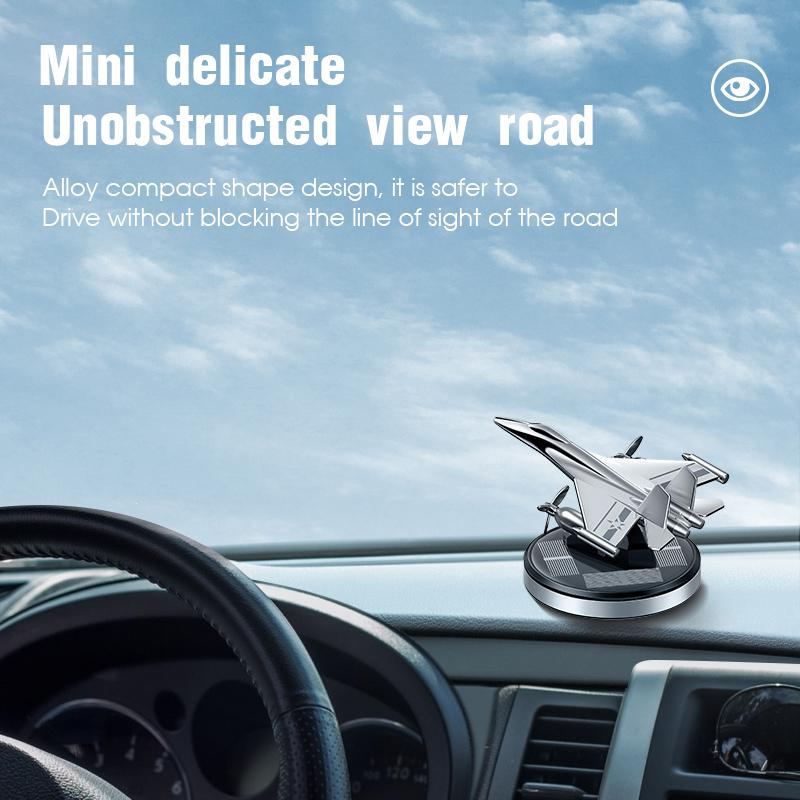 Rotating Airplane Solar Powered Car Perfume Ornament Interior Decoration Solid Aromatherapy Light Fragrance Luxury Car Decor