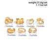 DIEZI One Set Fashion Hollow Geometric Knuckle Rings For Women Bohemian Vintage Gold Silver Color Open Joint Ring Jewelry