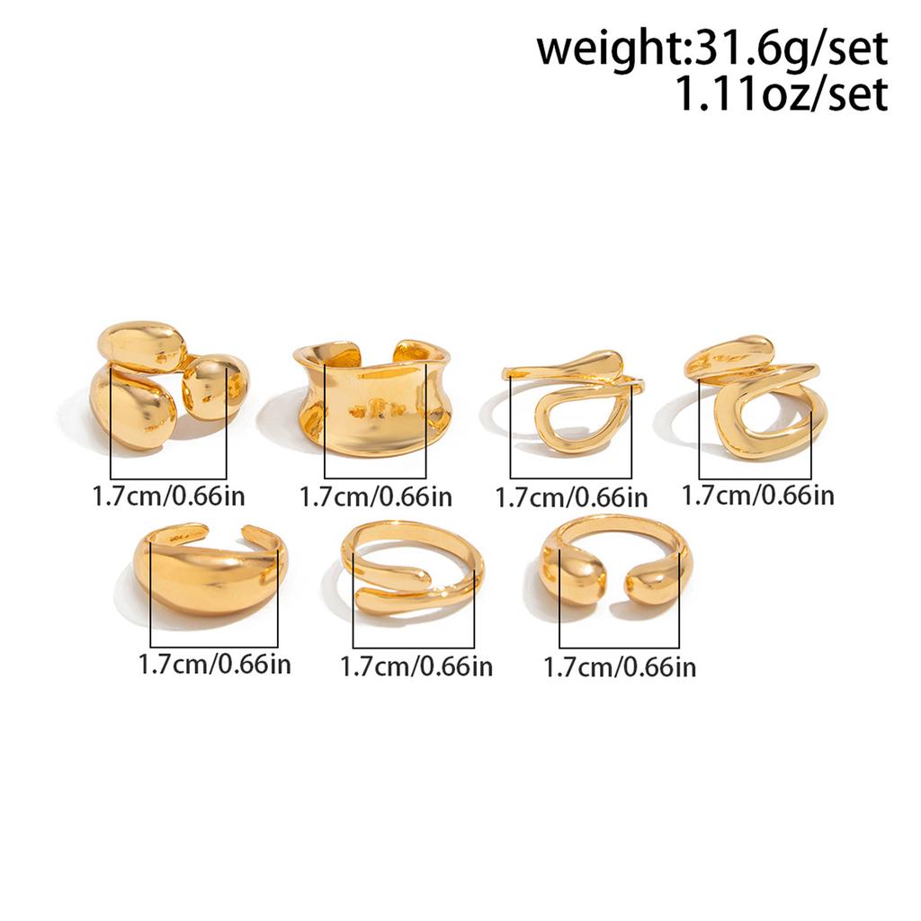 DIEZI One Set Fashion Hollow Geometric Knuckle Rings For Women Bohemian Vintage Gold Silver Color Open Joint Ring Jewelry