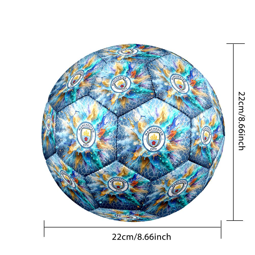 Manchester City Theme Soccer Ball Size 5 Soccer Ball Soft Touch Professional Training Football for Outdoor Sports
