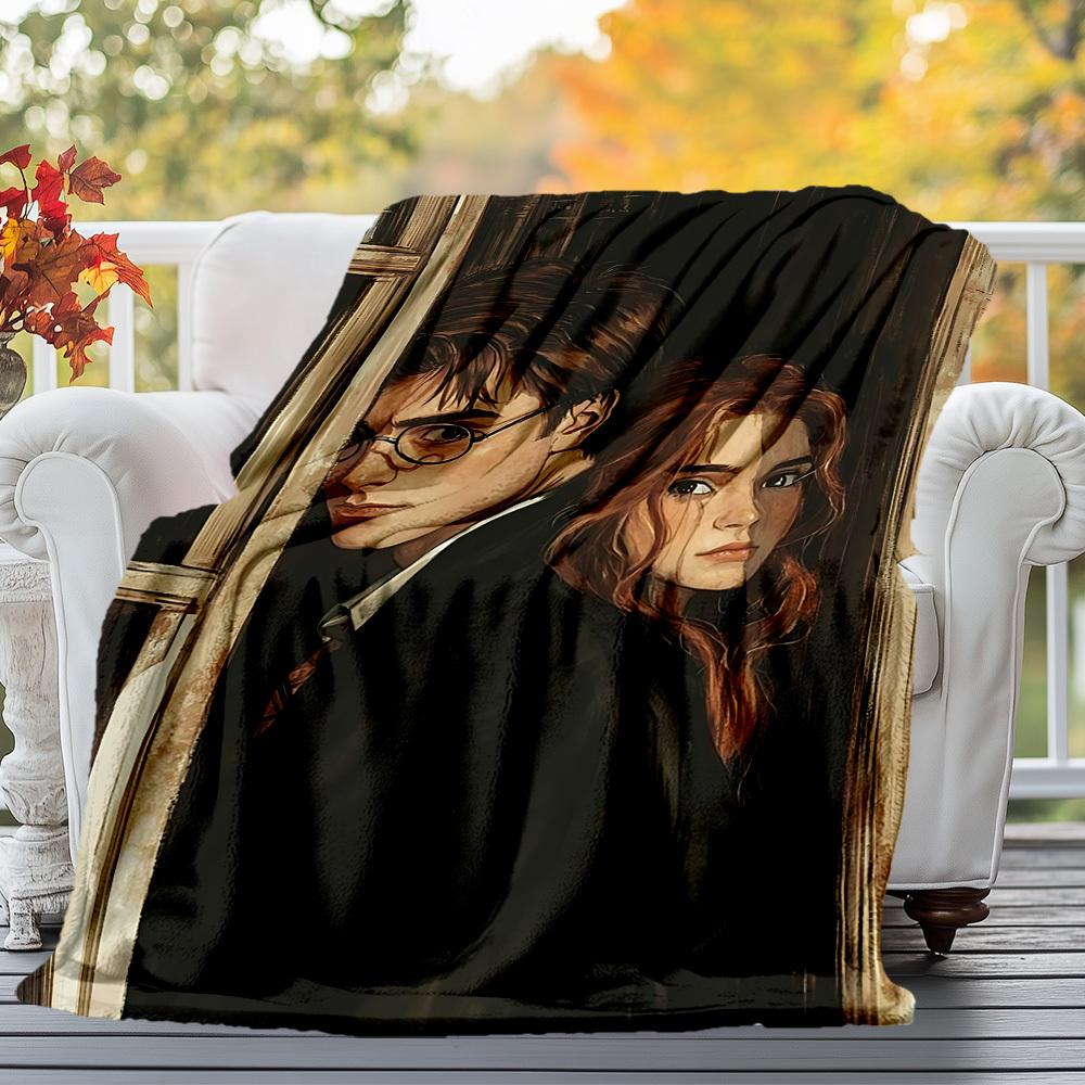 1pc Harry Potter Hermione Granger Hogwarts Outdoor Flannel Throw Blanket All Season Soft Warmth,Home Decor 1031170