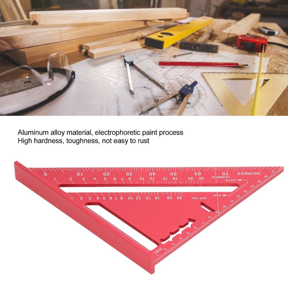 Clear Scale Rafter Square Tool Red Triangle Right Angle Ruler Woodworking Triangle Cabinetry