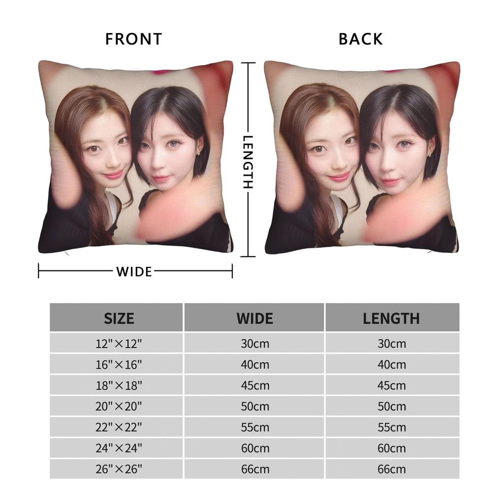 Kpop Style Babymonsters Group Pillowcase Soft Fabric Cushion Cover Decoration Pillow Case Cover Home Square 40*40Cm