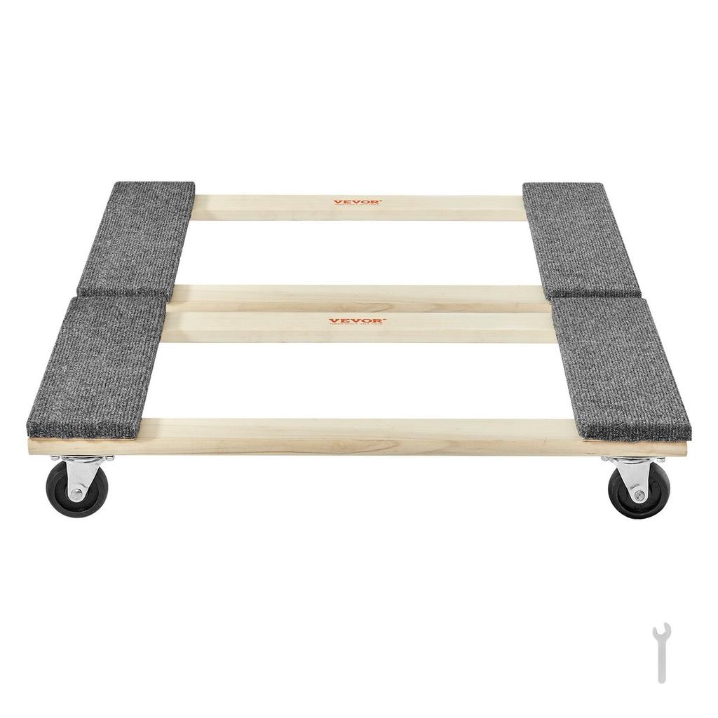 Furniture Dolly, 1000 lbs Each Load Capacity, 2 Packs, 18" x 30", 8 x 3" PP Swivel Casters, Heavy Duty Hardwood Furniture Moving Dolly, Mover's Dolly,