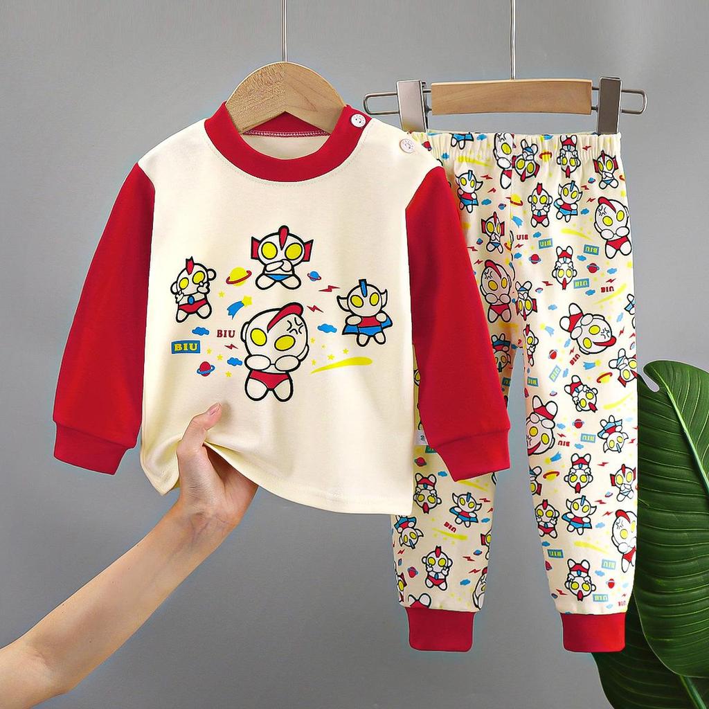 Kinderunterwäsche-Set Reine Baumwolle Neu Jungen-Hauskleidung Baby-Alles aus Baumwolle Warm Mädchen-Herbstkleidung Herbsthosen Kinderkleidung