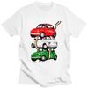 Vintage Italy Flag Car Graphic T-Shirt for Men Casual Short Sleeve Cotton Tee