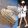 Silver Mesh Bag Head Half Slippers Women's Summer Wear 2025 New Muffin Little White Shoes Versatile Height-increasing Lazy Shoes