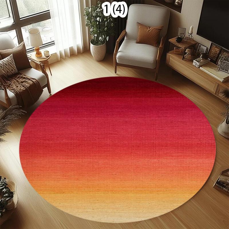 2D Modern Gradient Color Round Carpet Abstract Art Soft Stylish Decorative Area Rug for Living Room Bedroom Home Decor