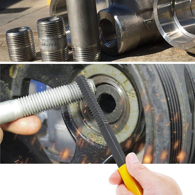 Thread Repair File Metric Thread Restoration Repair File Cleans Damaged Threads 0.75-3 mm Pitch Metal Hardware DIY Hand Tools