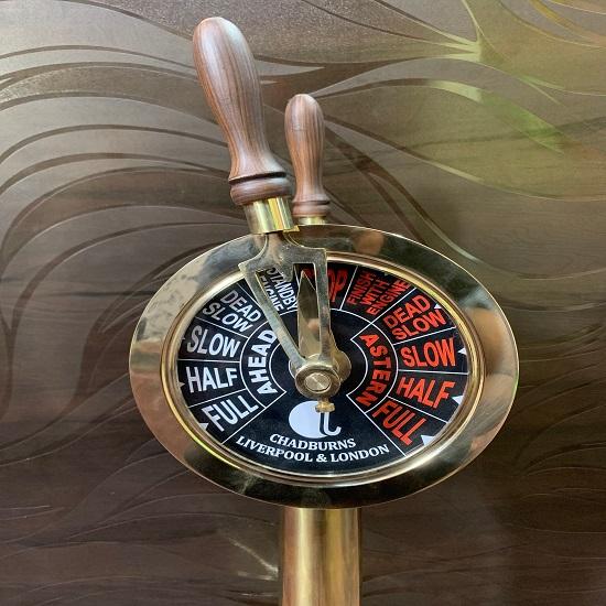 Polierter Messing Schiffsmaschinenraumtelegraph 50,8 cm Sammlerstück Heimdekoration