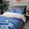 Quilt cover pillowcase three-piece set, blues terraced flower bedding, skin-friendly and breathable, machine washable