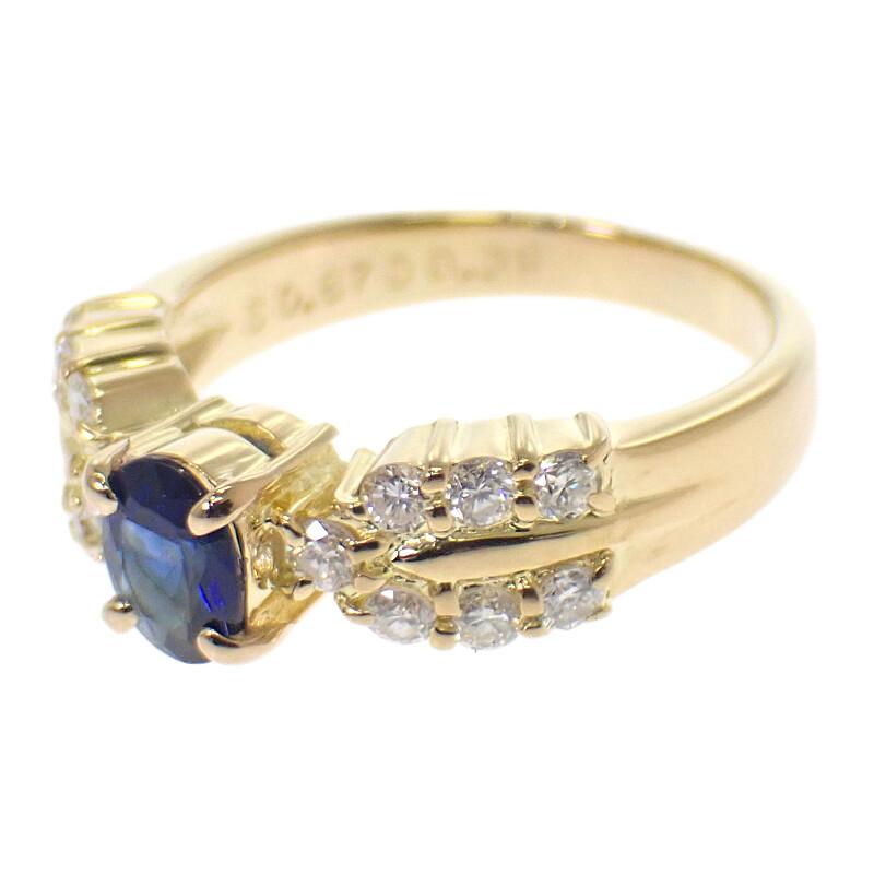 no brand  #8(JP Size) ring blue K18 yellow gold Women