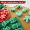 Formas de silicone para chocolate de Natal, formas para assar doces, bengalas de doce floco de neve 3D, bonecos de neve, árvores de Natal, homens de gengibre, San