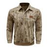 Men S Long Sleeve Turn Down Collar Jacquard Polo Style Casual Loose Pullover Sweatshirt