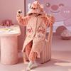 Kids Flannel Pajamas Set Boys Girls Warm Long Sleeve Top And Pants Sleepwear Winter Home Nightwear