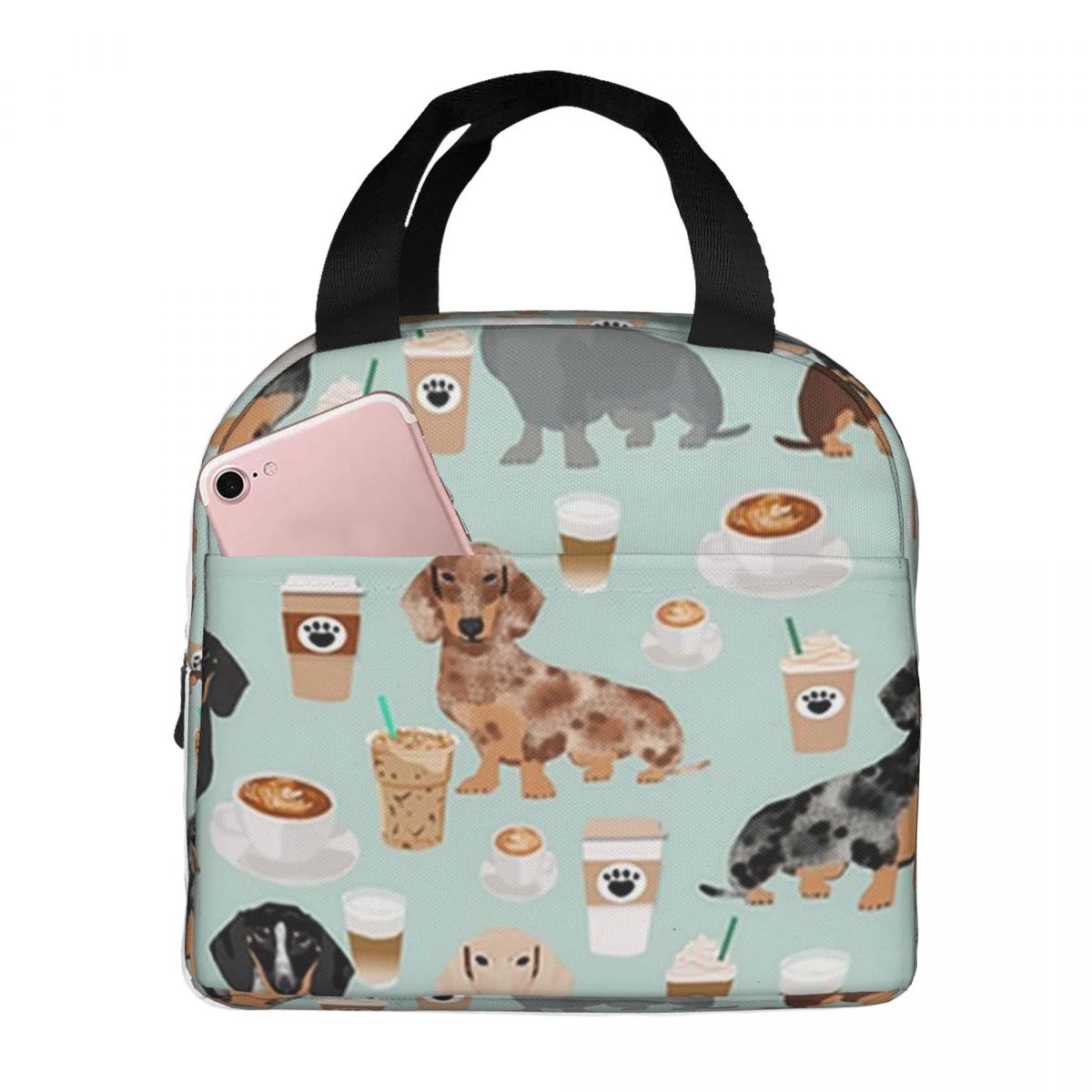 Dachshund Dog Insulated Lunch Bag for Women Kids Leakproof Food Boxes Thermal Lunch Box Tote One Size