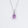 Powder Blue Sapphire & Diamond Clasp Necklace In 925 Sterling Silver - Delicate Chain for Women, Perfect Gift for Qixi or Birthdays.