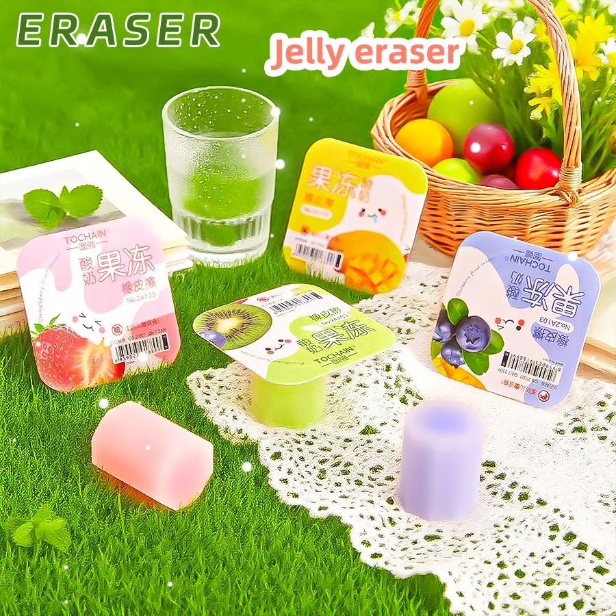 Aesthetic stationery back to school supplies Kawaii Stationery items jelly Erasers rubber school stationery accessories