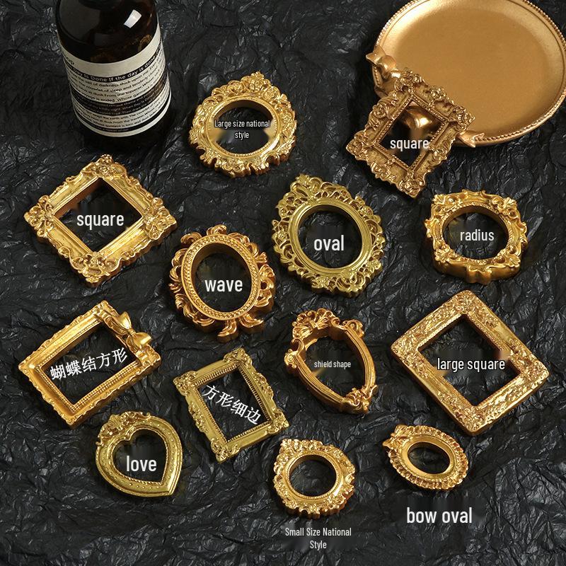 European Retro Baroque Resin Photo Frame Props for Photography Background and Decoration