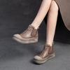 Fashion GKTINOO 2025 Autumn New Genuine Leather Flat Platform Shoes Versatile Round Toe Comfortable Thick Soled Women's Ankle Boots
