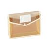 Document File Folder A4 Size Expandable File Organizer with Button Closure Transparent Office Storage Bag with Index Label for Filing