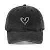 Literary and retro small love embroidery soft top fashion cap women's summer outdoor simple washed baseball cap men's autumn