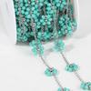 1meter Daisy Flower Beaded Chains Stainless Steel Crystal Bead Chain Necklace Bracelet Chain Crafts Jewelry Making DIY Supplies