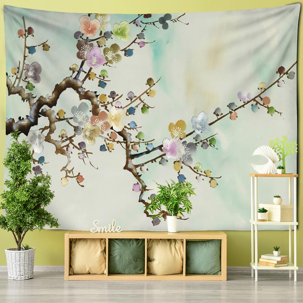 Pasăre zburătoare, pictură în ulei, tapiserie, agățată pe perete, în stil boem, artă hippie, tapiz psihedelic, decor acasă