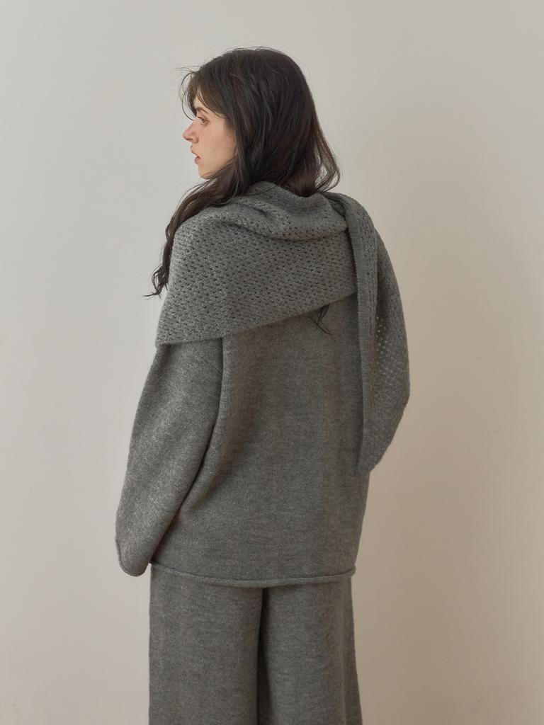 Mejongleuhaleu Rachel Knit Set (Round Neck Knit + Pants + Cuff) 3 Colors