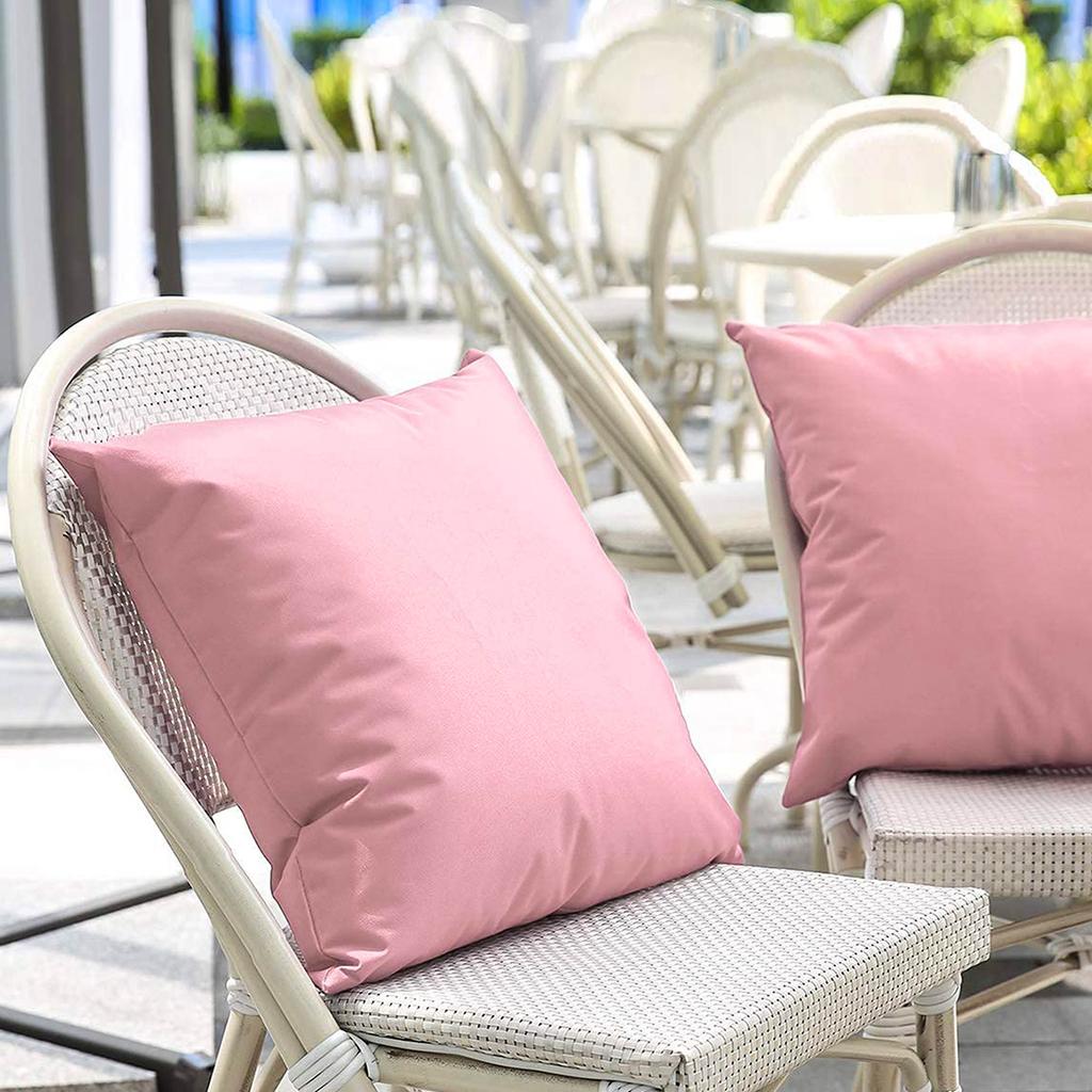 Solid Color Outdoor Waterproof Cushion Cover Candy-colored Simple Rainproof Stain-resistant Throw Pillow Covers for Patio Sofa