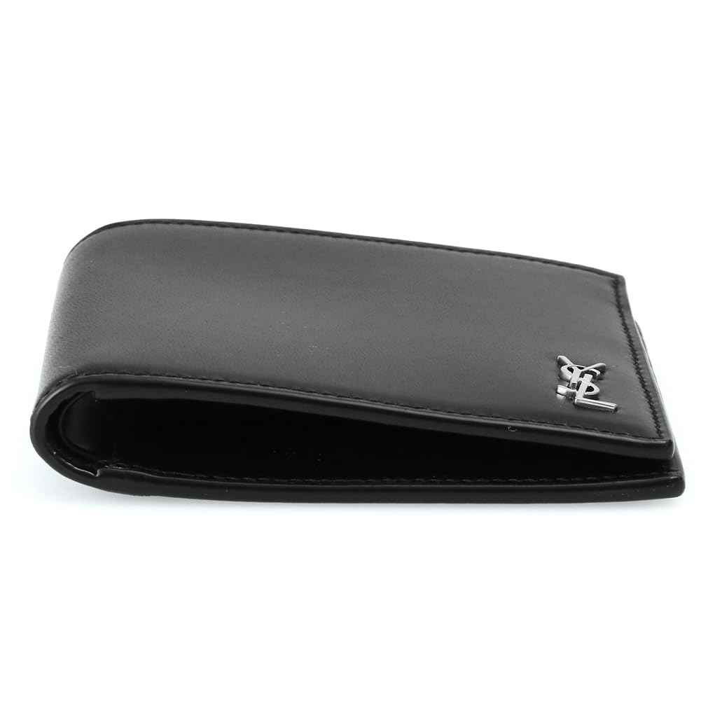 Saint Laurent Paris Tiny Cassandra Bifold Wallet, Black, Men's, 607727 1JB0E 1000 [Parallel Import]