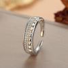 Unisex Adjustable Open Ring with European & American Style Rivet Design and Micro-Set Cubic Zirconia