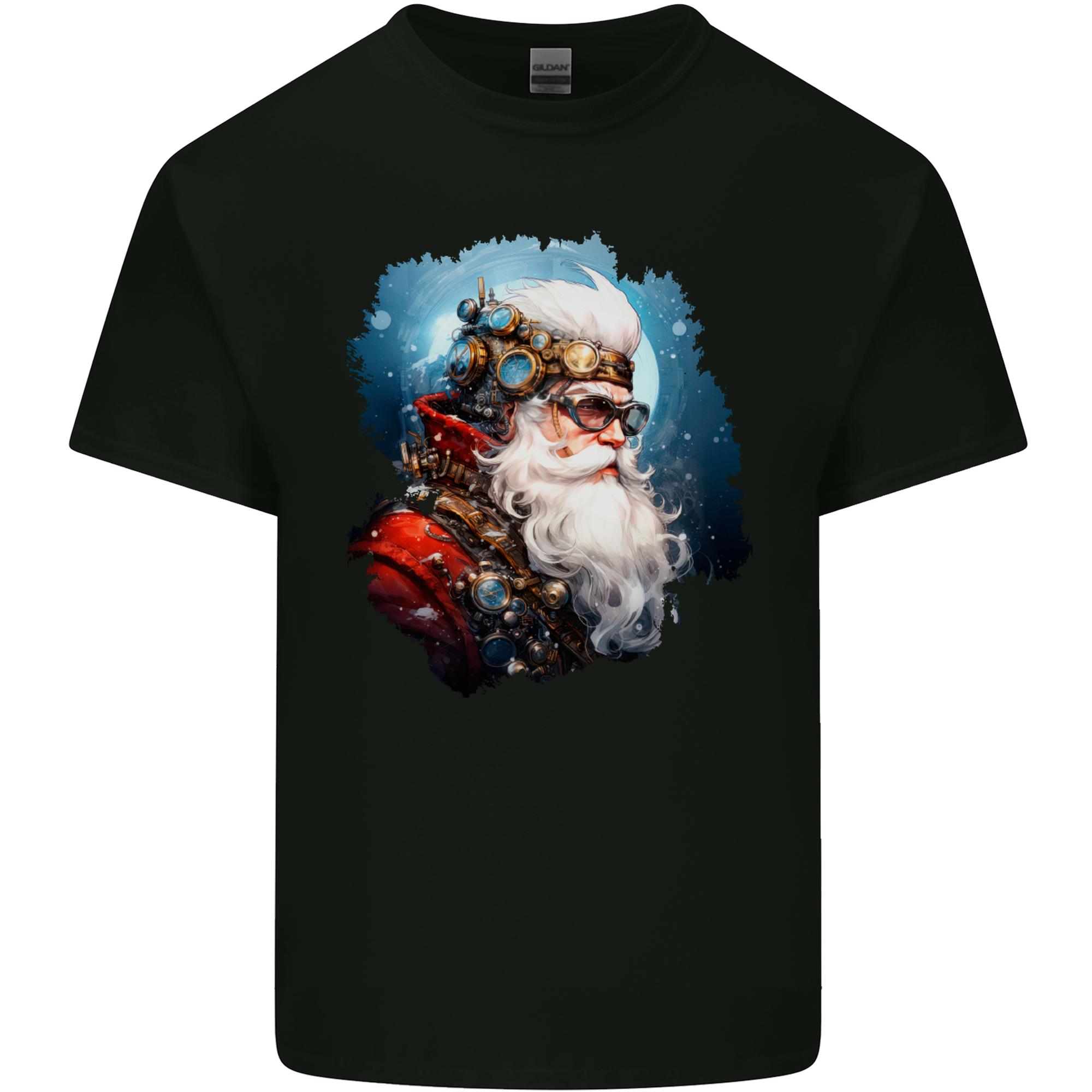 Steampunk Santa Claus Christmas Xmas Unisexs Light Cotton TShirt S