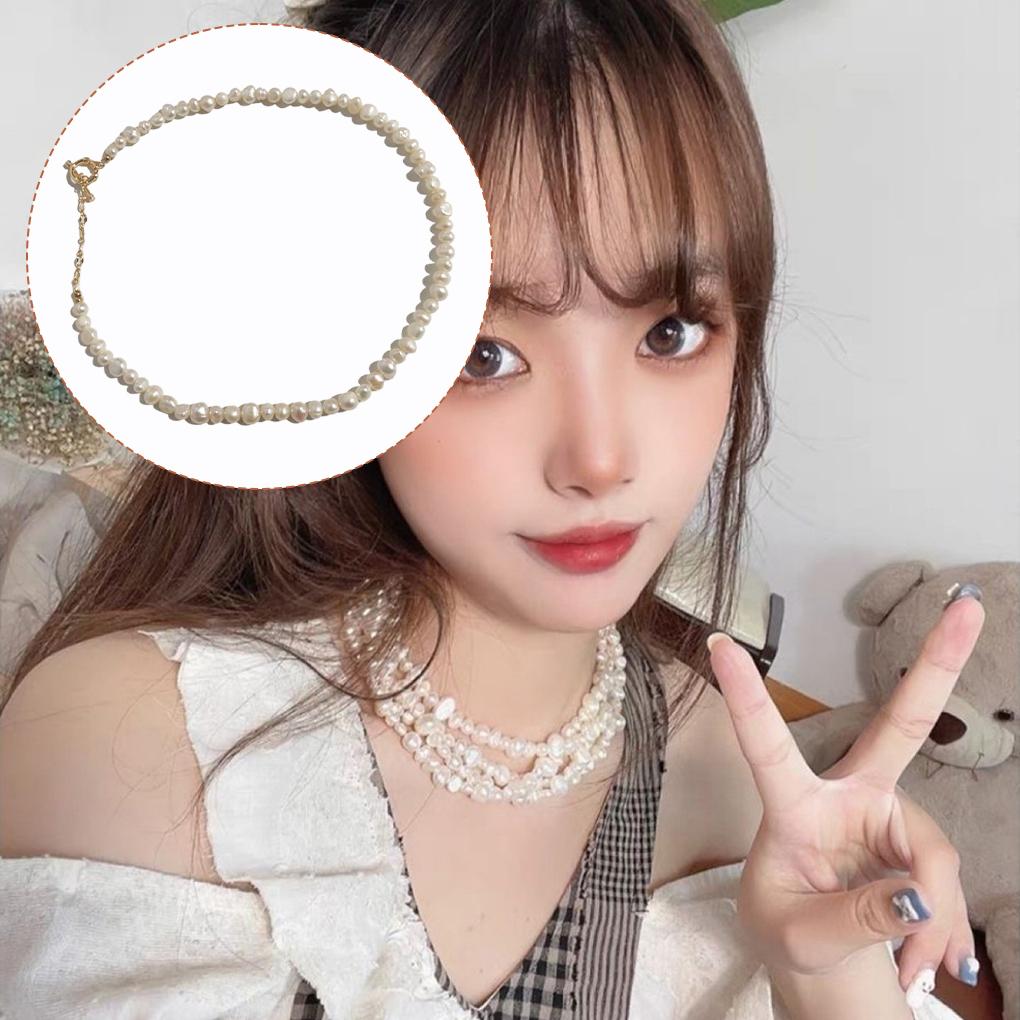 Pearl Choker Fashion Birthday Festival Engagement Short Beaded Necklace Date Trendy Sweet Jewelry for Female Ladies