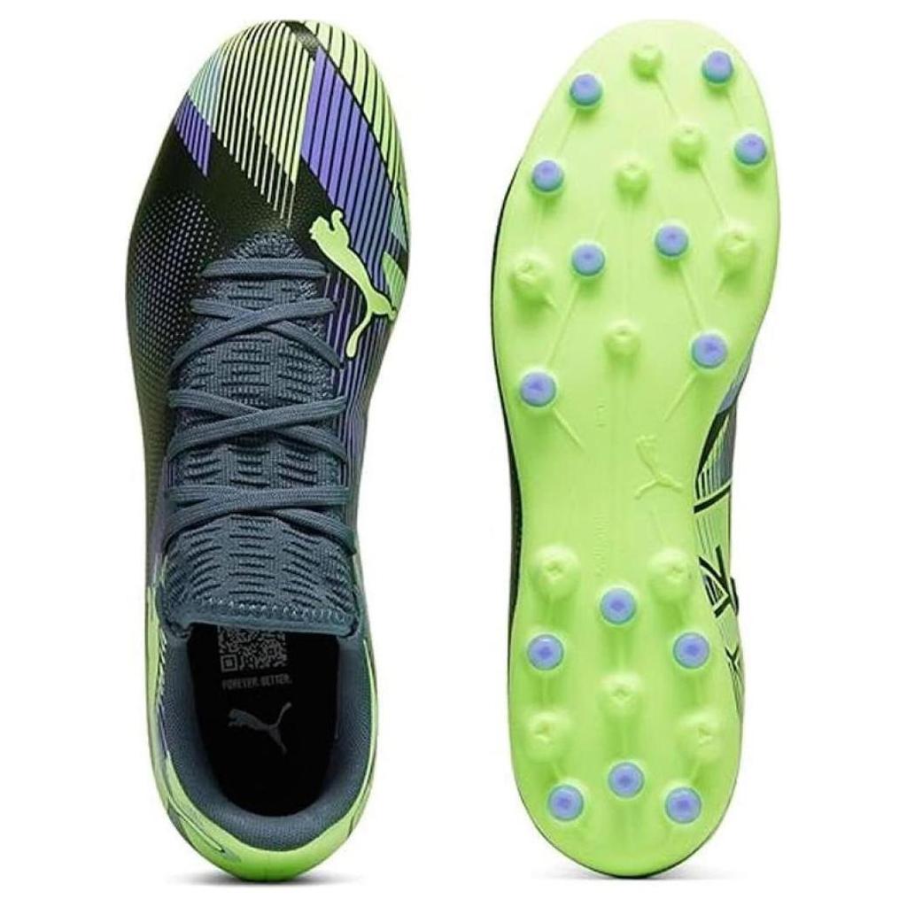 Puma Future 7 Play Mg Lights Out Comfortable Versatile Soccer Shoes Men Soccer Shoes Yellow Blue 107941-03