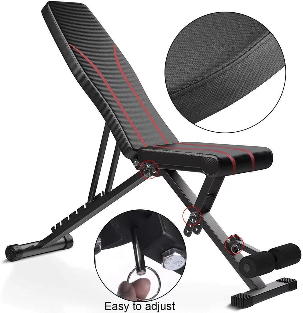 Six-in-One Multi-Functional Folding Dumbbell Bench for Men: Flyes, Bench Press, Preacher Curl & More