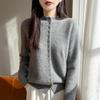 Retro 100% Wool Button-Up Cardigan - Elegant Design for Autumn and Winter