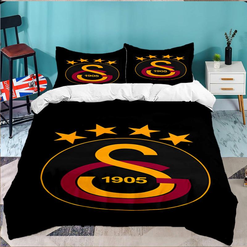 Emblema del Galatasaray Football Club Set Biancheria da Letto 3 Pezzi, Ideale per 1 Copripiumino e 2 Federe Perfetto come Regalo per Fan, Ideale per Camera da Letto, Dormitorio