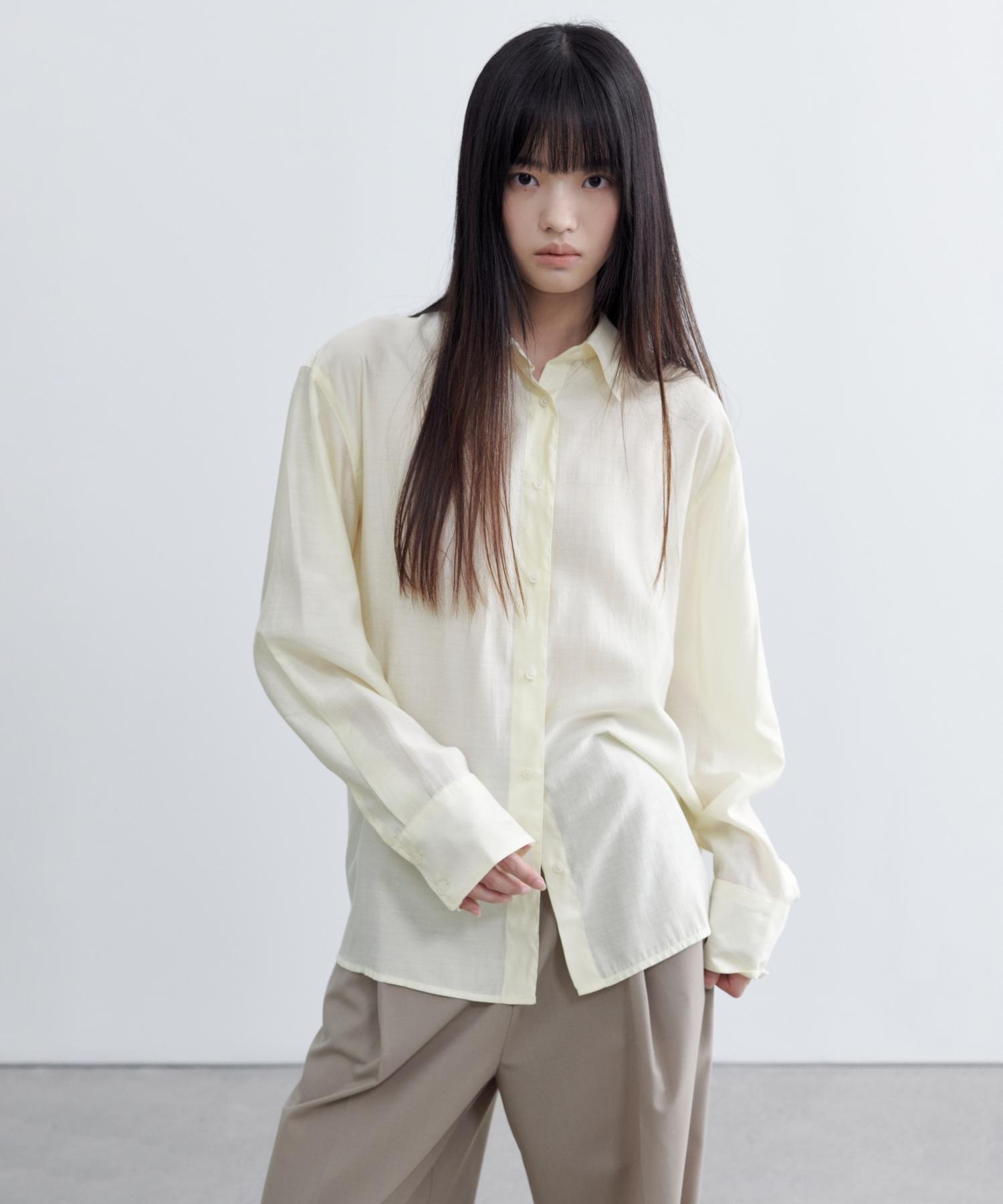 Musinsa Standard Woman Women S Relaxed Satin Shirt [Ecru] Ecru/L