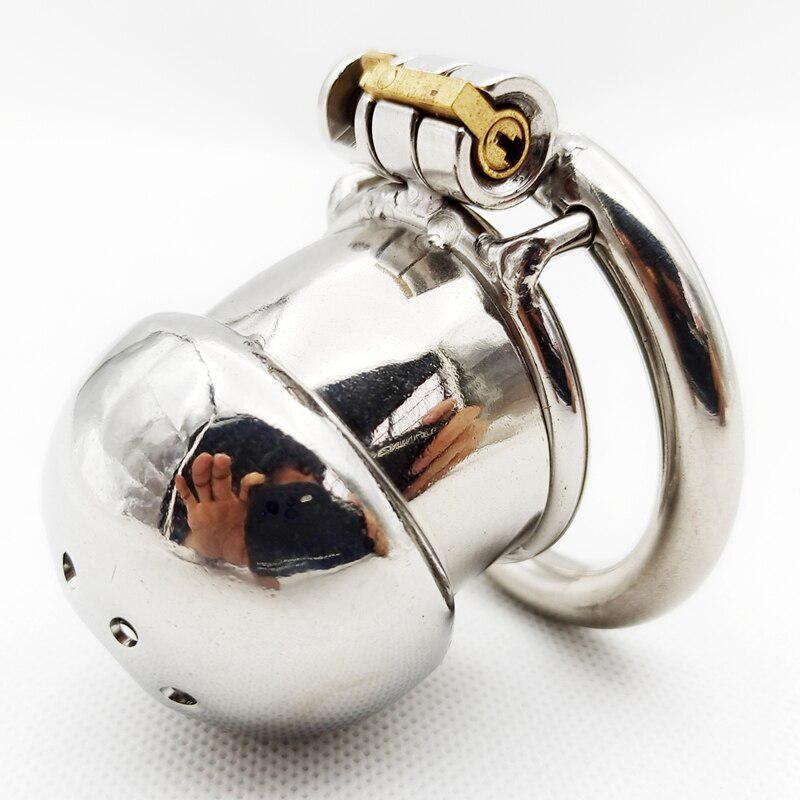 Stainless Steel Male Chastity Lock Cock Cage
