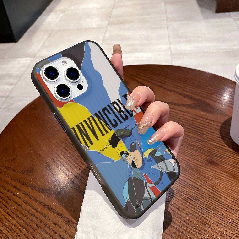 Popular Superhero Series I-Invincible Soft Corrugated Phone Case For IPhone 11 12 13 14 15 16 17 Pro Max Plus Pro