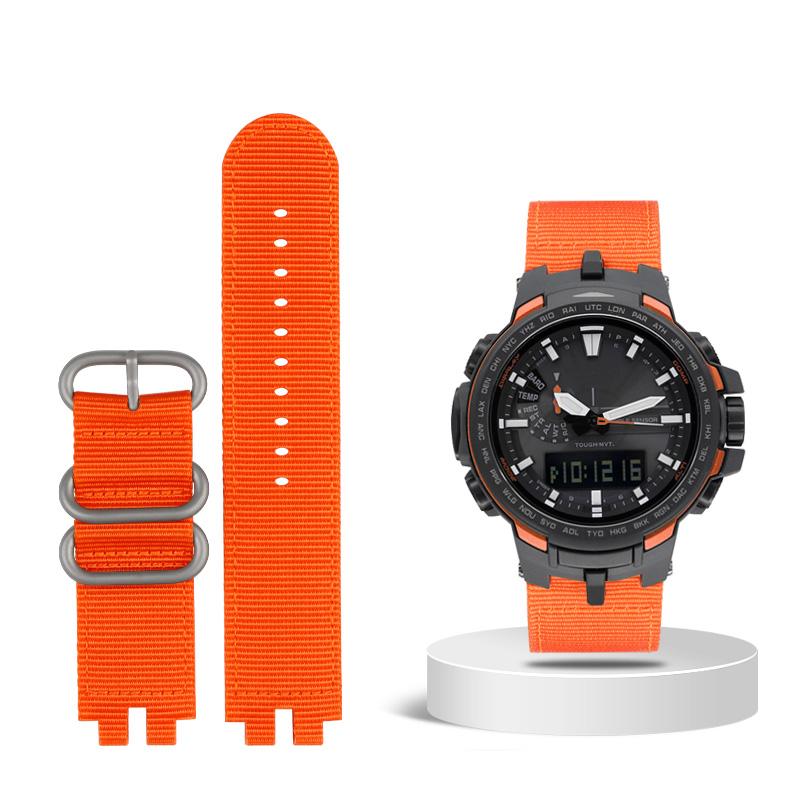 Klasyczny nylonowy pasek do zegarka dla serii Casio PROTREK PRW-3000 3100 6000 6100Y Płócienny pasek na nadgarstek Męski pasek do zegarka bransoletka