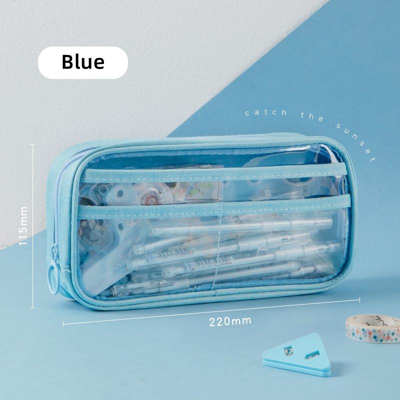 

Прозрачный пенал, сумка для ручек, многослойная сумка из ПВХ для хранения канцелярских принадлежностей, офиса, школы