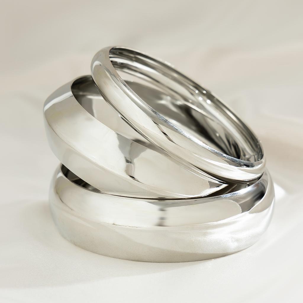 2 Stück/3 Stück Punk Geometrisches Breites Armreif-Set Mode Handschmuck Klobiger Hohler Mehrschichtiger Armreif für Frauen Schmuck Damen Hochzeitsfeier