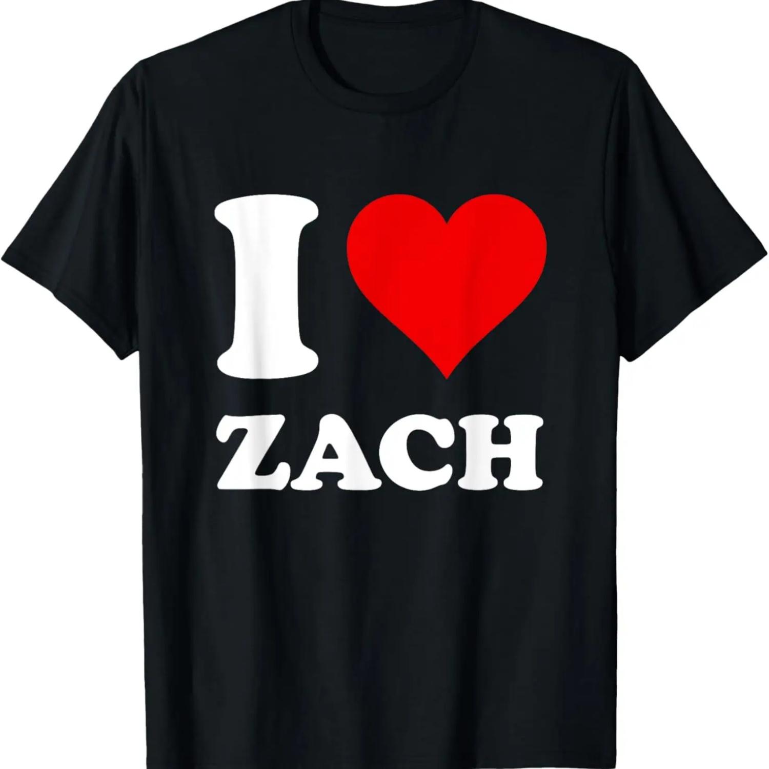 Red Heart I Love Zach T-Shirt S чёрный